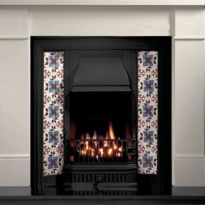 Any Black Insert and Brompton Limestone Fireplace