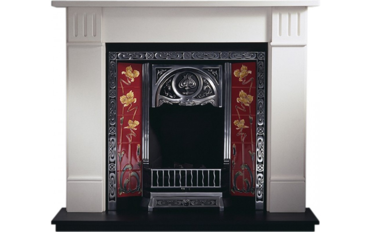 Any Highlighted Insert And Clarendon Limestone Fireplace