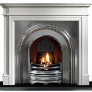 Crown and Bartello Limestone Fireplace