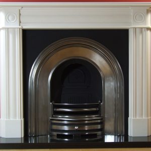 Crown and Roundel Limestone Fireplace