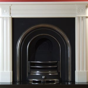Jubilee and Roundel Limestone Fireplace