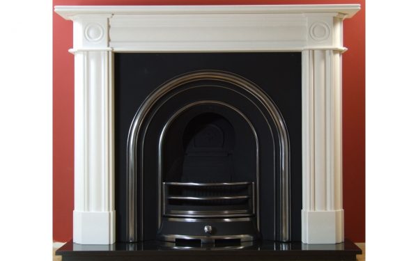 Jubilee and Roundel Limestone Fireplace